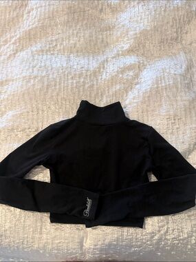 Bombshell Sportswear Black Long-Sleeve Crop Turtleneck